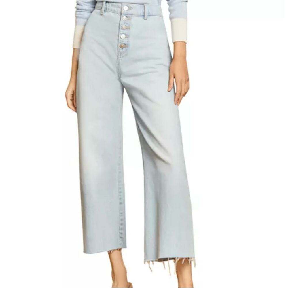 Veronica Beard Grant wide leg raw hem Jeans size 25 - Picture 3 of 13